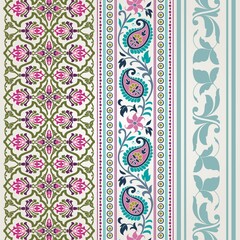 wedding card design, traditional paisley floral pattern , royal India	