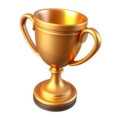 Golden trophy isolated on transparent background