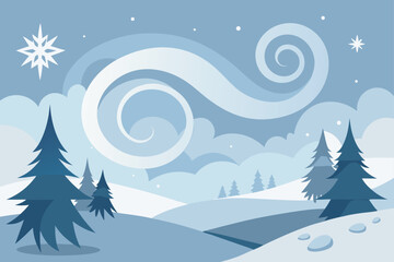 winter landscape with trees and snow