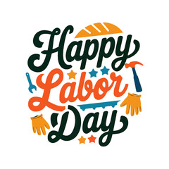 USA Labor Day Typography Tees &ndash; Creative T-Shirt Design for American Holiday