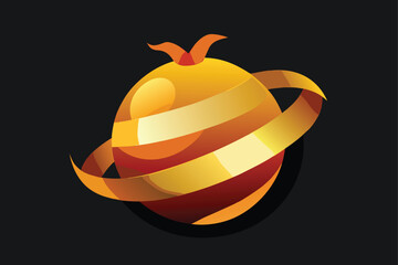 Abstract Golden Christmas Planet Ornament