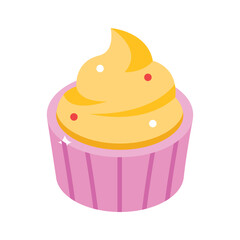 A customizable isometric icon of frosted cupcake treat