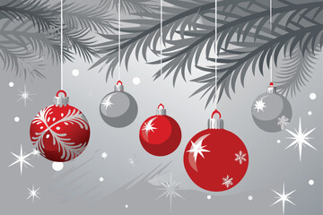 christmas background with baubles
