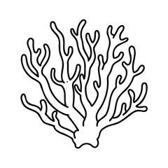 Branching coral outline marine life ocean