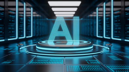 Artificial Intelligence concept featuring Generative AI and Large Language Models (LLM), symbolizing smart automation, data-driven processing, and futuristic AI technology
