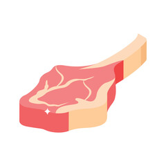 Check out this isometric icon of lamb chop meal