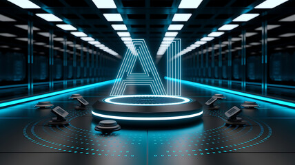 Artificial Intelligence concept featuring Generative AI and Large Language Models (LLM), symbolizing smart automation, data-driven processing, and futuristic AI technology
