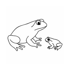 Large frog and small frog amphibian animal