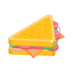 Premium isometric icon of layered bread sandwich