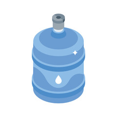 A modern isometric icon of water dispenser bottle