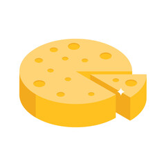 Grab this isometric style icon of cheese wheel