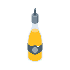 Premium isometric style icon showing oil bottle