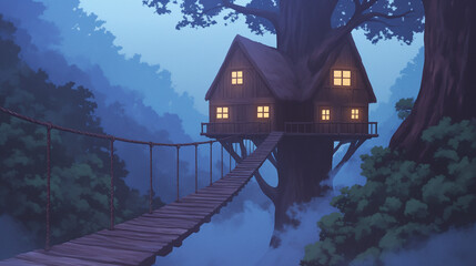 Enchanting Treehouse Retreat: A Serene Escape into Nature's Magical Embrace