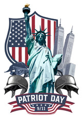 Naklejka premium Colorful 9/11 Vector Art for Patriot Day Graphics