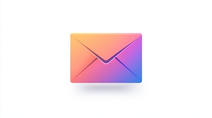 Colorful envelope icon against a white background symbolizing digital communication and messaging