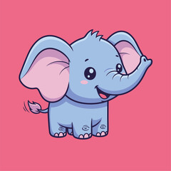 A cute cartoon elephant illustration