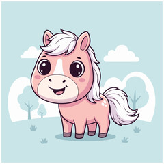 a cute cartoon horse illustration