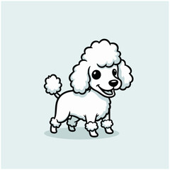 A cute happy lovely poodle cartoon illustration