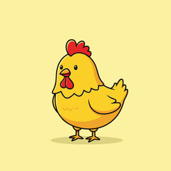 A cute happy lovely hen cartoon illustration