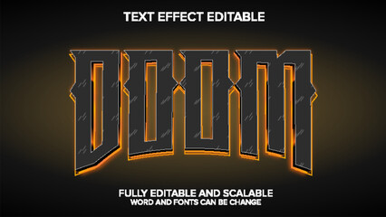 doom text effect vector editable