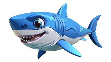 Obraz premium Great white shark side view 3D illustration