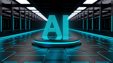 Artificial Intelligence concept featuring Generative AI and Large Language Models (LLM), symbolizing smart automation, data-driven processing, and futuristic AI technology
