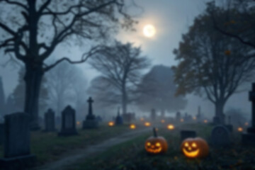 blur halloween pumpkin graveyard