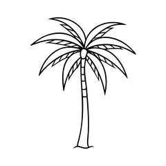 Obraz premium Stylized palm tree with fronds and trunk tropical foliage