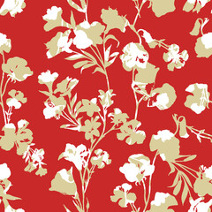 floral flower leaf seamless pattern