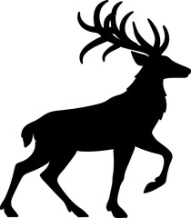 Isolated in White Background Majestic Stag Silhouette