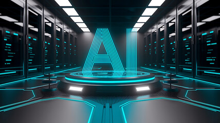 Artificial Intelligence concept featuring Generative AI and Large Language Models (LLM), symbolizing smart automation, data-driven processing, and futuristic AI technology
