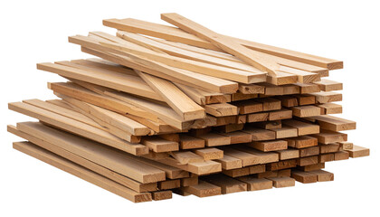 stack of firewood  stack of wooden pallets isolated on transparent background 