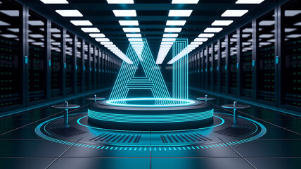 Artificial Intelligence concept featuring Generative AI and Large Language Models (LLM), symbolizing smart automation, data-driven processing, and futuristic AI technology
