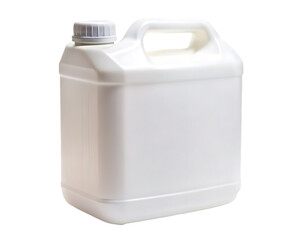 Blank disposable plastic jerry can isolated on white background PNG.AI Generated.