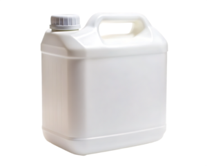 Blank disposable plastic jerry can isolated on white background PNG.AI Generated.