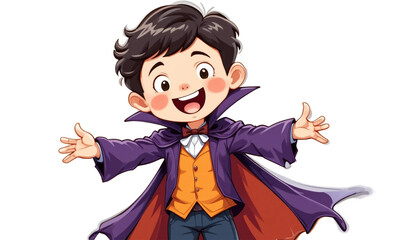 Happy Halloween Kid  Vampire Costume  Child in Fancy Dress  Festive Fun