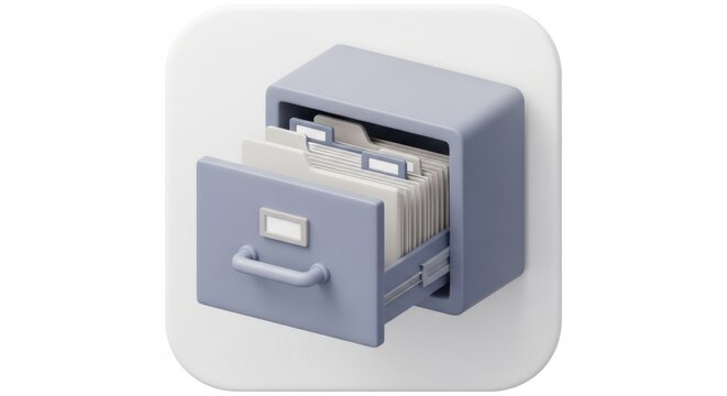 3d Render Open File Cabinet Drawer