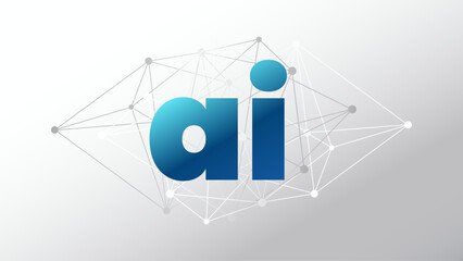 Artificial intelligence. Generative model. Deep learning. Smart digital technology. AI vector illustration for science, web design, business. Network pattern. Geometric background