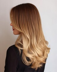 Obraz premium Elegant Blonde Wavy Hairstyle