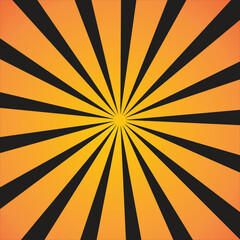 Obraz premium Bright Orange and Black Sunburst Pattern Background new 2025 trendy retro sunbrust background 
