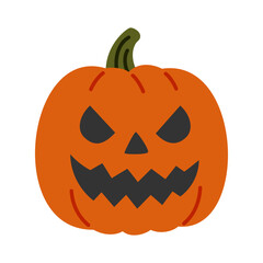 Scary Jack-o'-Lantern Illustration for Halloween
