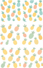 Pastel Pineapple Seamless Pattern Design.