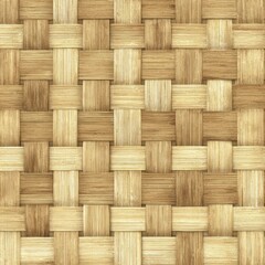 Seamless neutral bamboo weaving texture, golden wood grain highlights with soft light, handcrafted minimalistic design for sustainable packaging, natural background concept