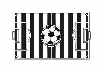 Soccer Ball on Striped Field Illustration