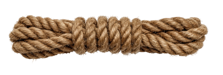 Close-up of a thick, light brown rope, tightly braided