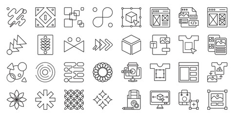 Abstract Symbolic Mockup Collection set of web icons in line style. mockup, branding mockup, poster mockup and logo mockup. Vector illustration