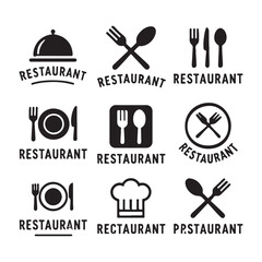 Simple Black and White Restaurant Logos