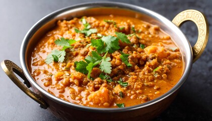 Creamy lentil curry in a bowl
