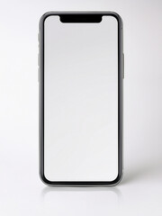 Sleek smartphone with empty screen for app and UI preview
Blank mobile screen on white background for tech branding