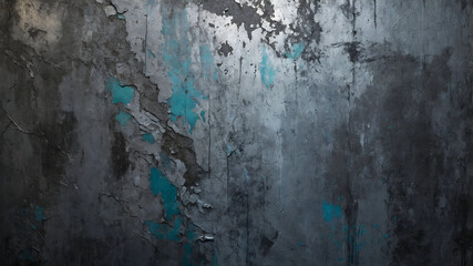 Grungy Metal Texture With Peeling Paint and Teal Accents